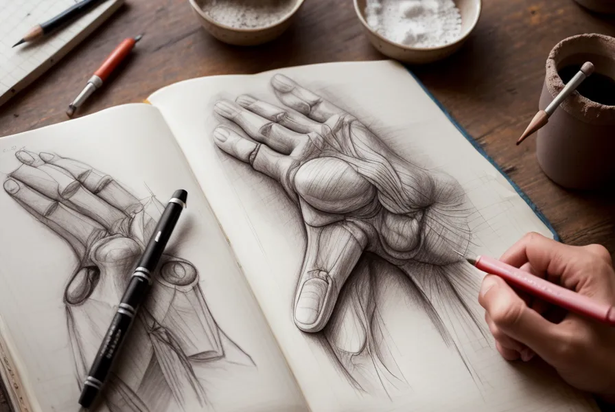 Cuaderno de bocetos con apuntes de calistenia para pierna y glúteo junto a dibujos de anatomía muscular, sobre un banco de piedra fría